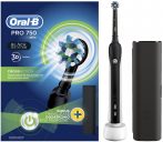  Oral-B PRO 750 Fekete Cross Action fejjel + útitok                  