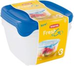   Curver F&G Food Container Set of 3 (3x1,2L) Square Dark Blue/Transparent (6/carton)