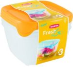   Curver Fresh&Go Food Container Set of 3 (3x1,2L) Square Orange/Transparent (6/carton)