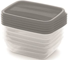 Curver Vedo Ételtartó szett 5*0,5L Szögletes  Szürke/Átlátszó (6/karton)