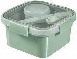   Curver Smart ECO Square Lunch Kit 1,1l GREEN (+ sauce container, +cutlery set) (6/carton)
