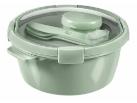 Curver Smart ECO Round Lunch Kit 1,6l GREEN (+ sauce container, +cutlery set) (6/carton)