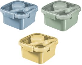 Curver Smart to Go szögletes 1,1l ételtartó Vegyes színek (kék, zöld, sárga) (6/karton)