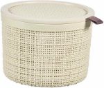   Curver "Jute" Round Box With Lid 2l Ivory (5/carton)                               