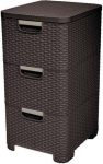   Curver Storage Unit with 3 Drawers - Dark Brown 3*14l Rattan Style