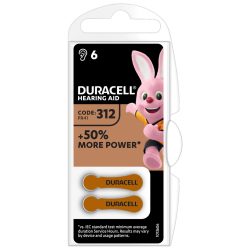 DURACELL DA 312 B6 Easytab Hearing Aid Battery 6 pcs (10/carton)