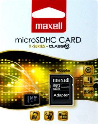 Maxell MICRO SD kártya, 8GB (adapteres) (10db/karton)