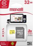 Maxell MICRO SD kártya, 32GB (adapteres) (10db/karton)