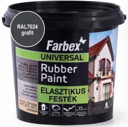 Farbex "Rubber Paint" 1,2 kg grafit (RAL7024) univerzális elasztikus festék (6/karton) Farbex "Rubber Paint" 1,2 kg grafit (RAL7024) univerzális elasztikus festék (6/karton)