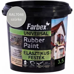 Farbex "Rubber Paint" 3,5 kg szürke (RAL7046) univerzális elasztikus festék Farbex "Rubber Paint" 3,5 kg szürke (RAL7046) univerzális elasztikus festék