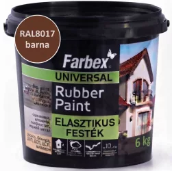 Farbex "Rubber Paint" 6 kg barna (RAL8017) univerzális elasztikus festék Farbex "Rubber Paint" 6 kg barna (RAL8017) univerzális elasztikus festék