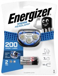 ENERGIZER Headlight Vision 2 LED + 3 pcs AAA Batteries (6/carton)