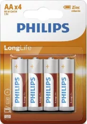 Philips LongLife B4 AA ceruza E91 4 db (12/karton) Philips LongLife B4 AA ceruza E91 4 db (12/karton)