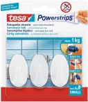 Tesa Powerstrips öntapadó fehér ovális akasztó S méretű 3db (6/karton) Tesa Powerstrips öntapadó fehér ovális akasztó S méretű 3db (6/karton)