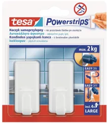 Tesa Powerstrips klasszikus nagy akasztók fehér 2db (6/karton) Tesa Powerstrips klasszikus nagy akasztók fehér 2db (6/karton)