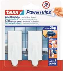 Tesa Powerstrips nagy trend akasztók fehér 2db (6/karton) Tesa Powerstrips nagy trend akasztók fehér 2db (6/karton)