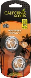California Scents  mini diffúzer MONTEREY VANILLA 2 db-os autóillatosító 3 ml (4 db/doboz, 24/karton)