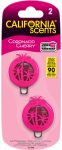   California Scents  Mini Diffuser CORONADO CHERRY 2 pcs Car Air Freshener 3 ml (4 count / pack, 24 / carton)