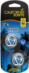 California Scents  Mini Diffuser NEWPORT NEW CAR 2 pcs Car Air Freshener 3 ml (4 count / pack, 24 / carton)
