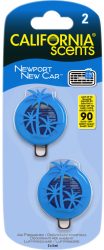 California Scents  Mini Diffuser NEWPORT NEW CAR 2 pcs Car Air Freshener 3 ml (4 count / pack, 24 / carton)
