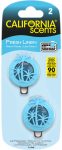   California Scents  mini diffúzer FRESH LINEN 2 db-os autóillatosító 3 ml (4 db/doboz, 24/karton)