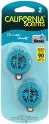 California Scents  Mini Diffuser OCEAN WAVE 2 pcs Car Air Freshener 3 ml (4 count / pack, 24 / carton)