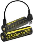   NITECORE Li-Io 18650 2600 mAh NL1826R USB Rechargeable Battery