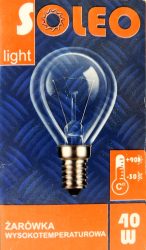 SOLEO Golf 40W E14 230V Vibration-resistant, clear (10/shrink, 100/carton)