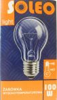   SOLEO normál 100W E27 230V rázásálló átlátszó (10/zsugor, 100/karton)