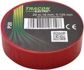 PVC Szigetelőszalag 20m*18mm PIROS (10/zsugor, 250/karton)