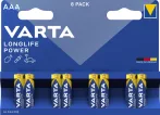 Varta Longlife Power AAA B8 mikro elem 8 db (20/karton)